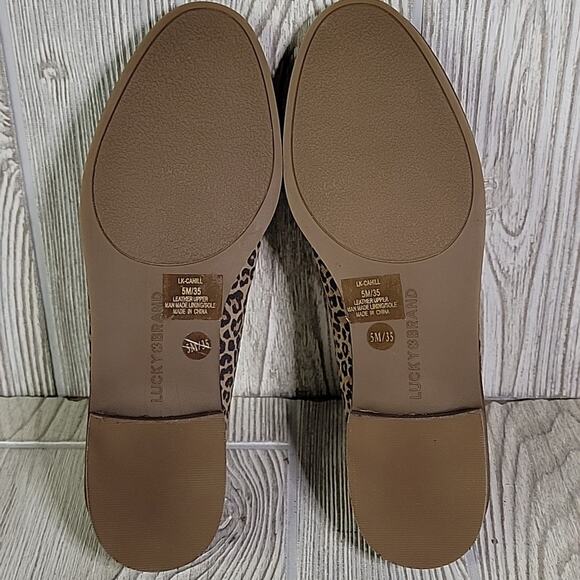 Lucky Brand Cahill Animal Print Leather Slip On Loafer Flats Womens Size 5 NEW - Picture 7 of 11